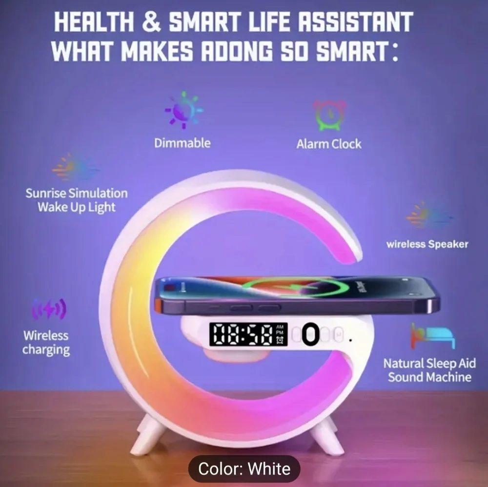 Wireless Sunrise Alarm Speaker with RGB Rhythm Light - Fast Charging T10MIS